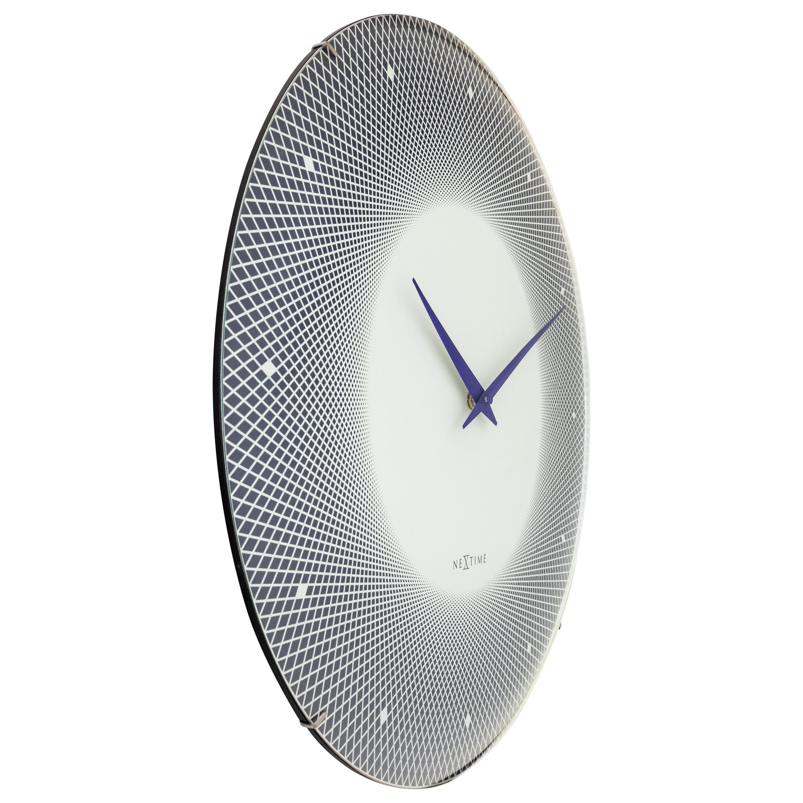 573315bl-nextime-deep-glass-analogue-50cm-wall-clock-blue