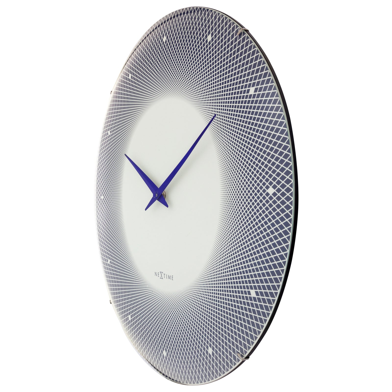 573315bl-nextime-deep-glass-analogue-50cm-wall-clock-blue