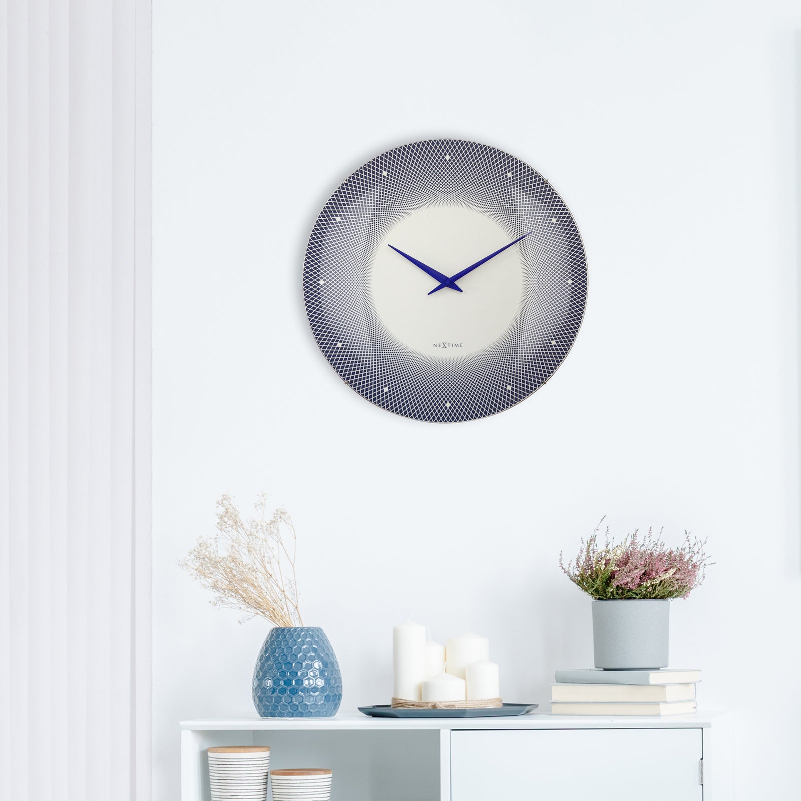 573315bl-nextime-deep-glass-analogue-50cm-wall-clock-blue