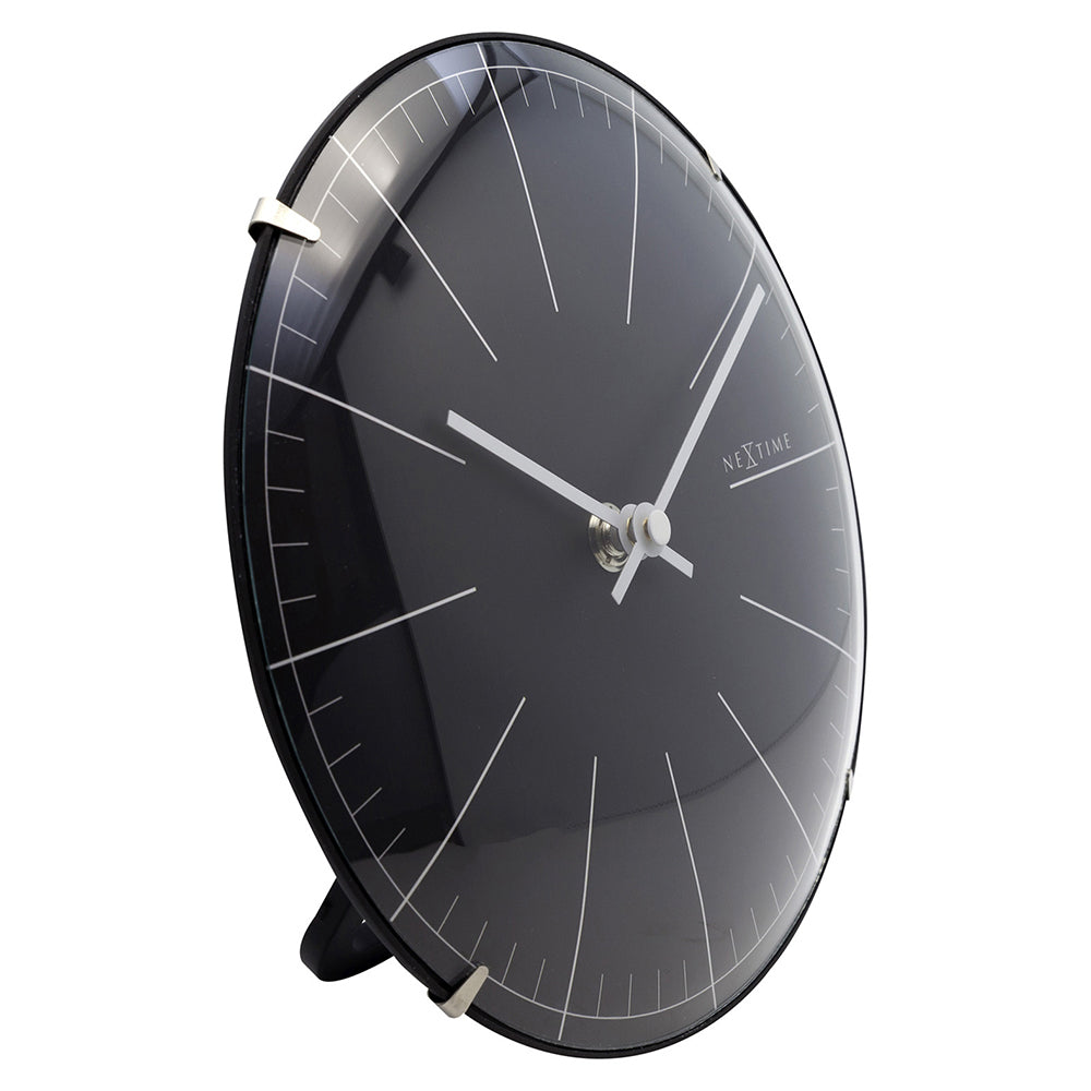 573506zw-nextime-20cm-mini-dome-analogue-table-wall-clock-round-black