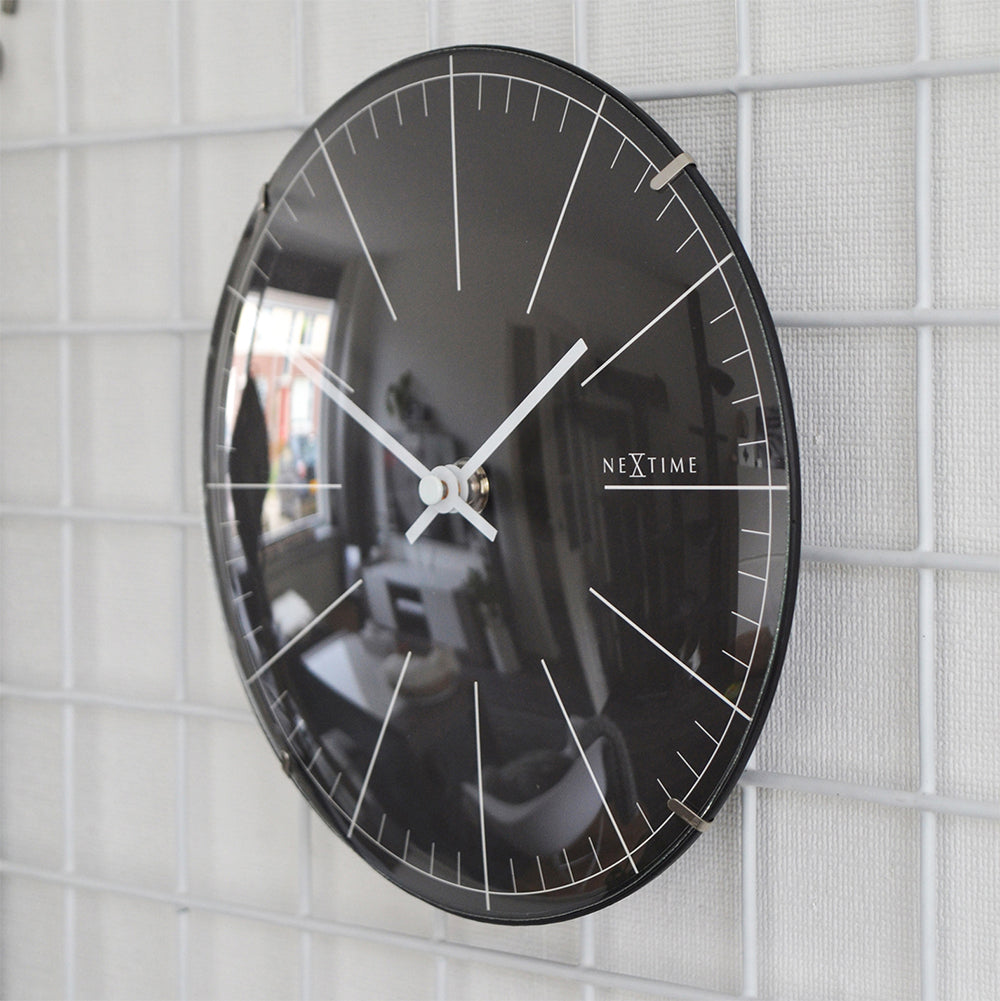 573506zw-nextime-20cm-mini-dome-analogue-table-wall-clock-round-black