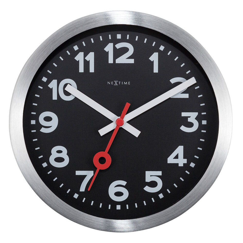 573998arzw-nextime-19cm-station-number-clock-black