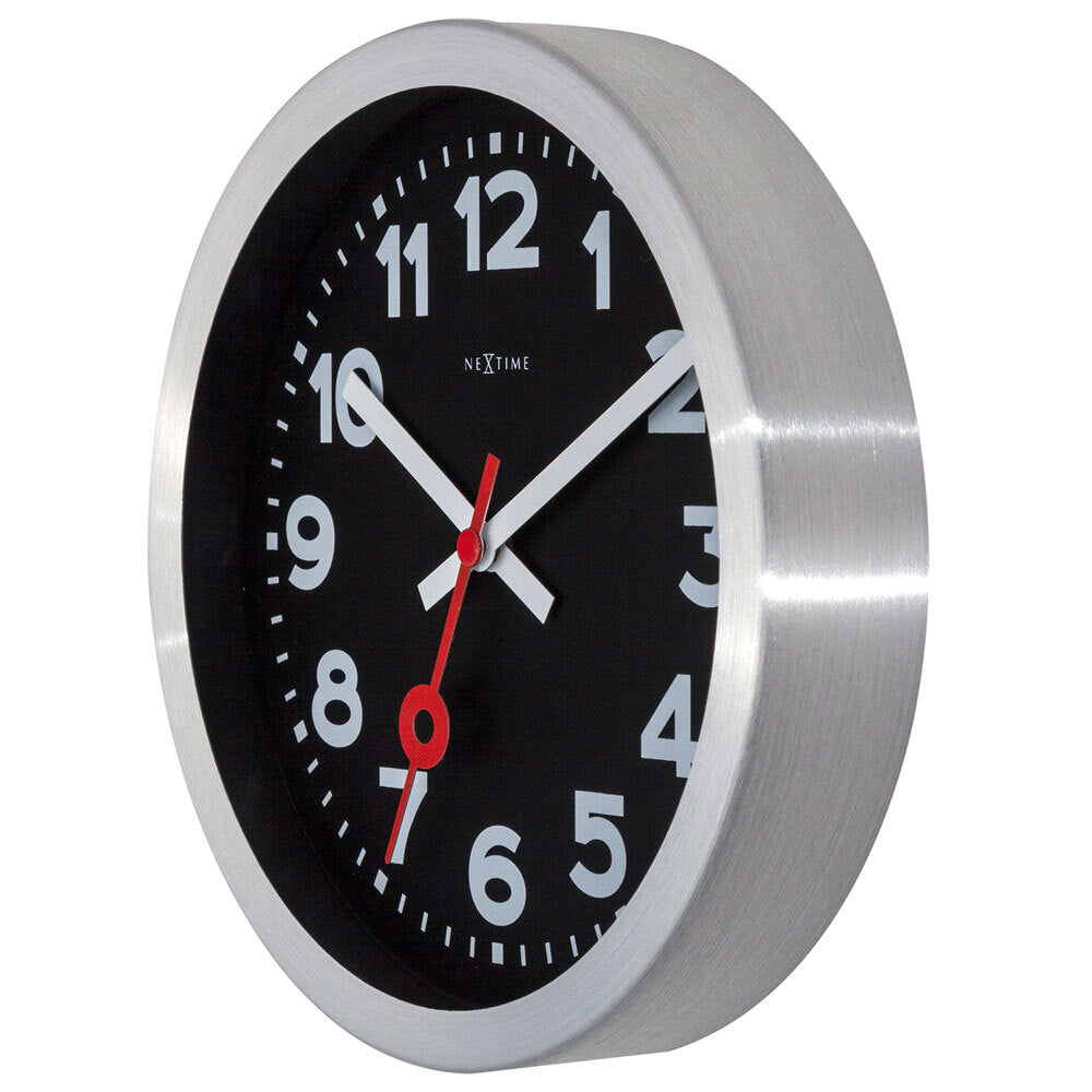 573998arzw-nextime-19cm-station-number-clock-black