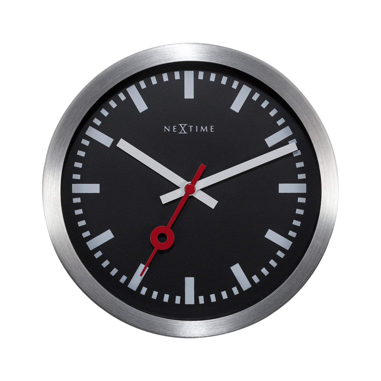 573998stzw-nextime-19cm-station-stripe-round-wall-clock-analogue-black