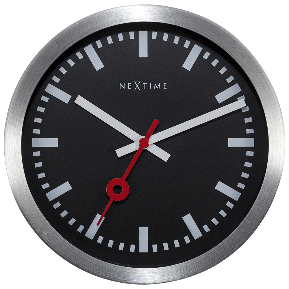 573998stzw-nextime-19cm-station-stripe-round-wall-clock-analogue-black
