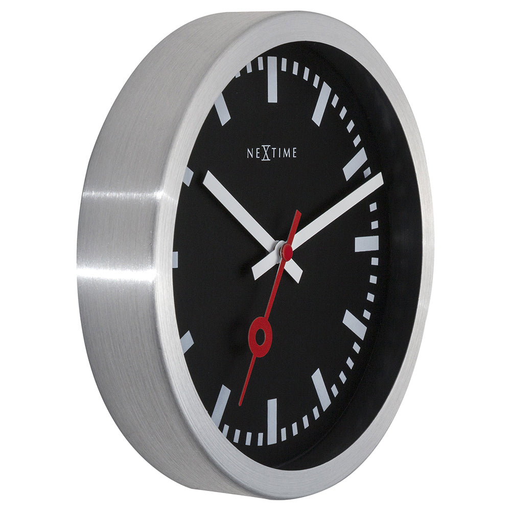 573998stzw-nextime-19cm-station-stripe-round-wall-clock-analogue-black
