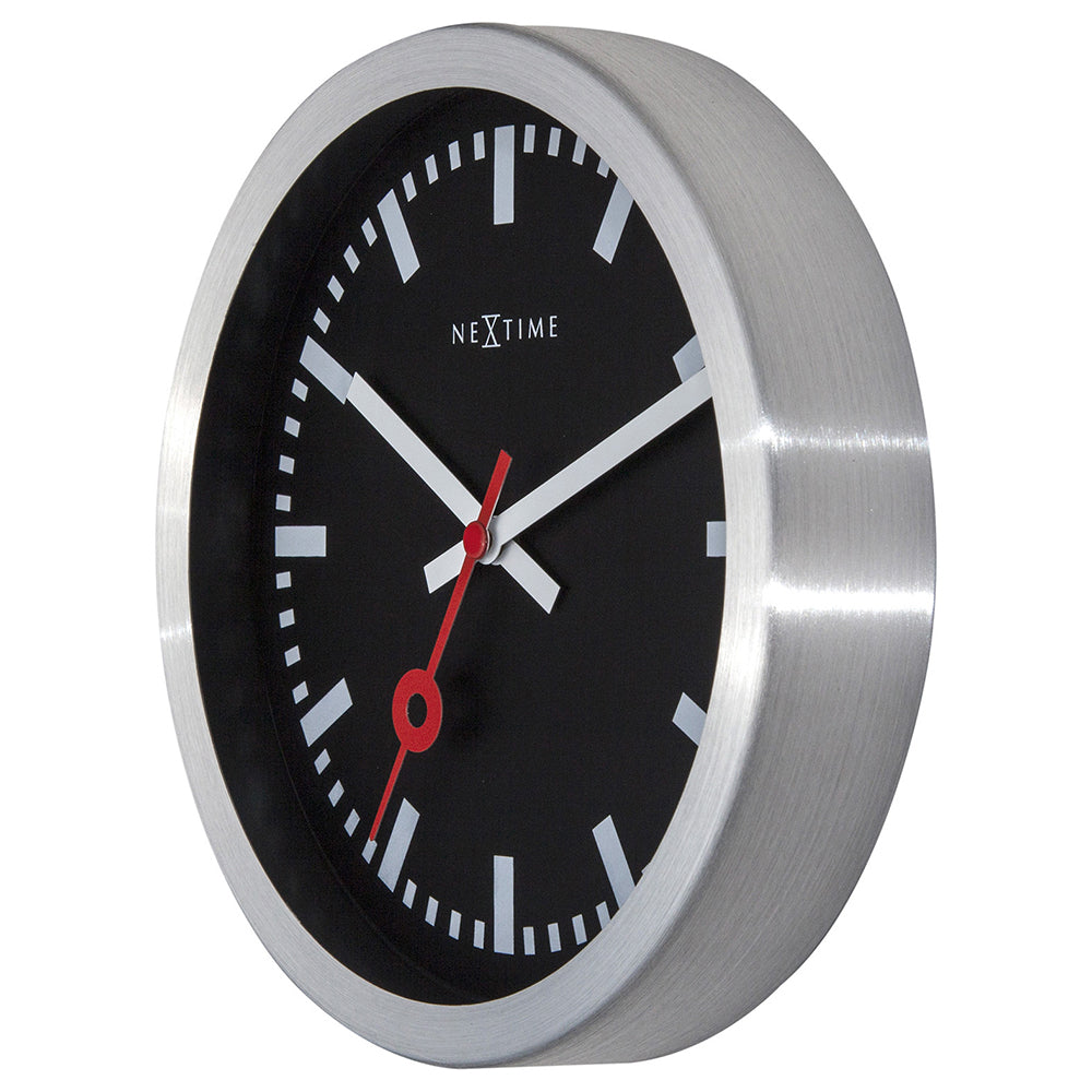 573998stzw-nextime-19cm-station-stripe-round-wall-clock-analogue-black