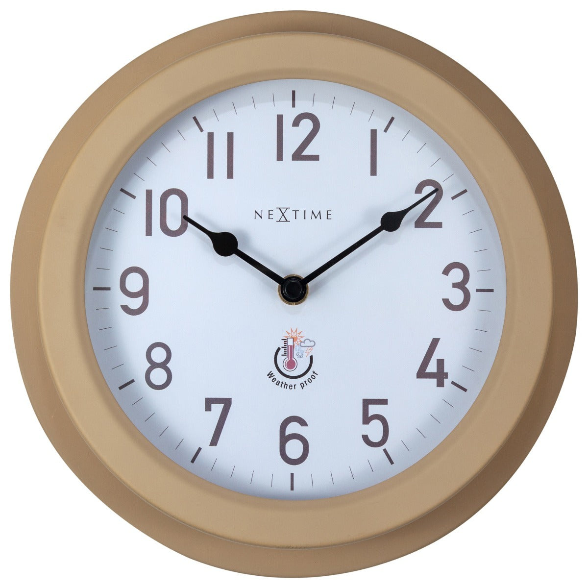 574301br-nextime-22cm-poppy-weatherproof-round-metal-outdoor-wall-clock-brown