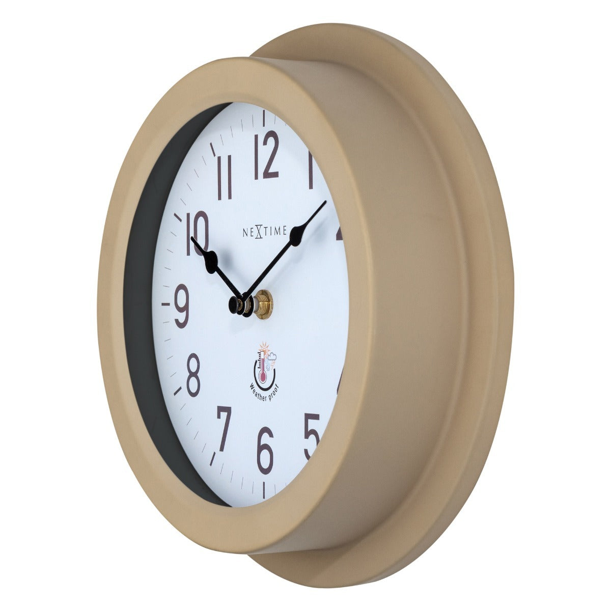 574301br-nextime-22cm-poppy-weatherproof-round-metal-outdoor-wall-clock-brown