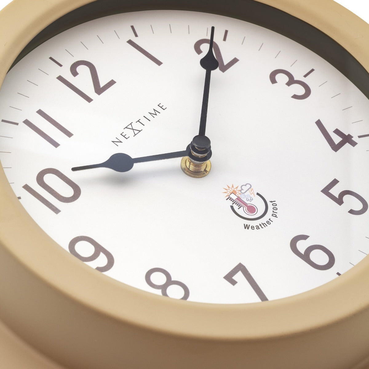 574301br-nextime-22cm-poppy-weatherproof-round-metal-outdoor-wall-clock-brown