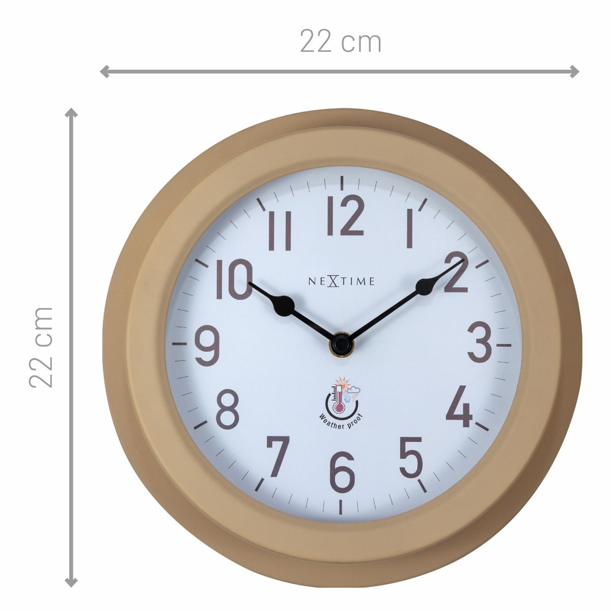 574301br-nextime-22cm-poppy-weatherproof-round-metal-outdoor-wall-clock-brown