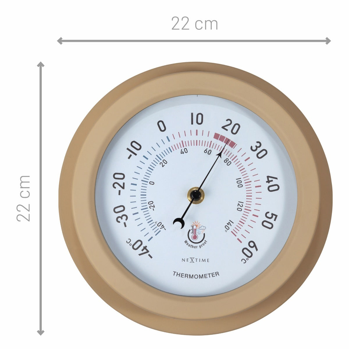 574302br-nextime-lily-22cm-outdoor-thermometer-temperature-brown