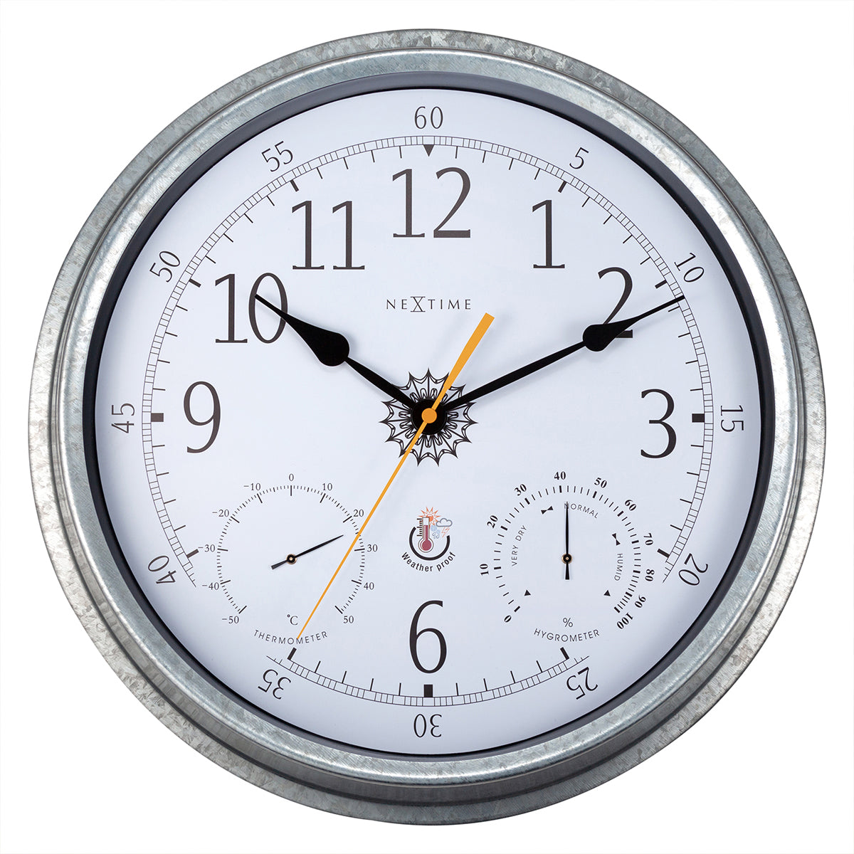 574304ga-nextime-40-5cm-tulip-outdoor-galvanised-metal-wall-clock