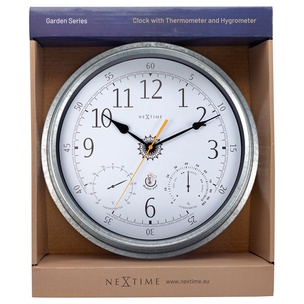 574304ga-nextime-40-5cm-tulip-outdoor-galvanised-metal-wall-clock