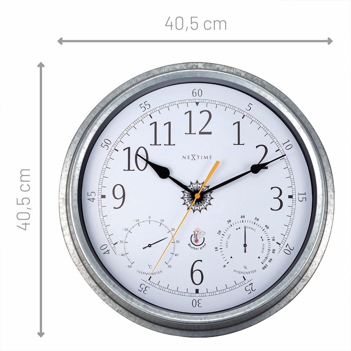 574304ga-nextime-40-5cm-tulip-outdoor-galvanised-metal-wall-clock