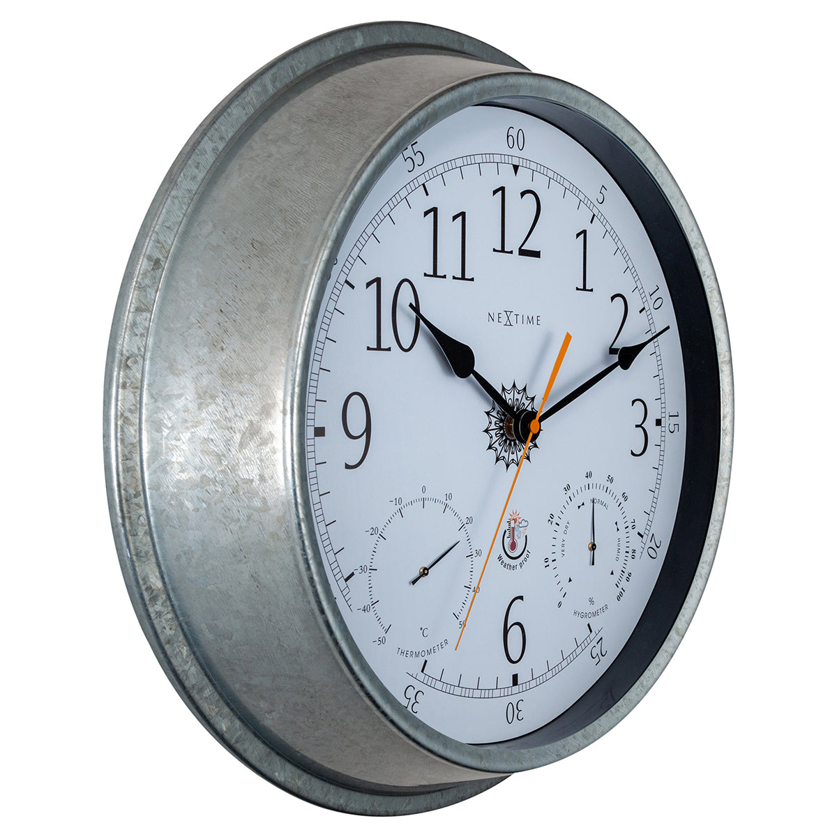 574304ga-nextime-40-5cm-tulip-outdoor-galvanised-metal-wall-clock