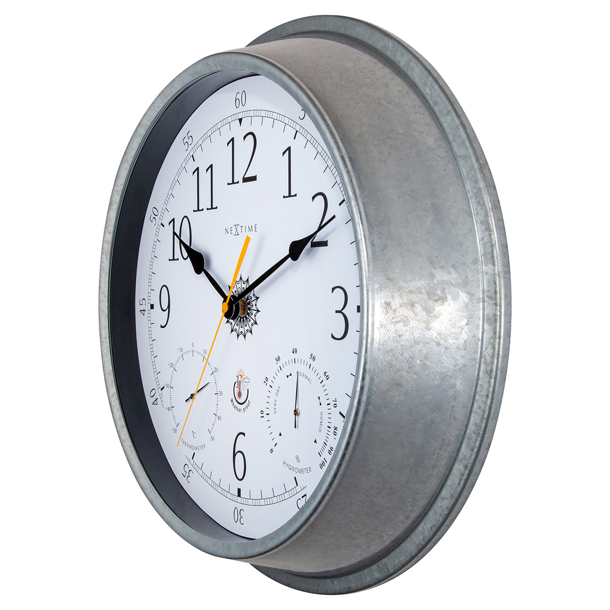574304ga-nextime-40-5cm-tulip-outdoor-galvanised-metal-wall-clock