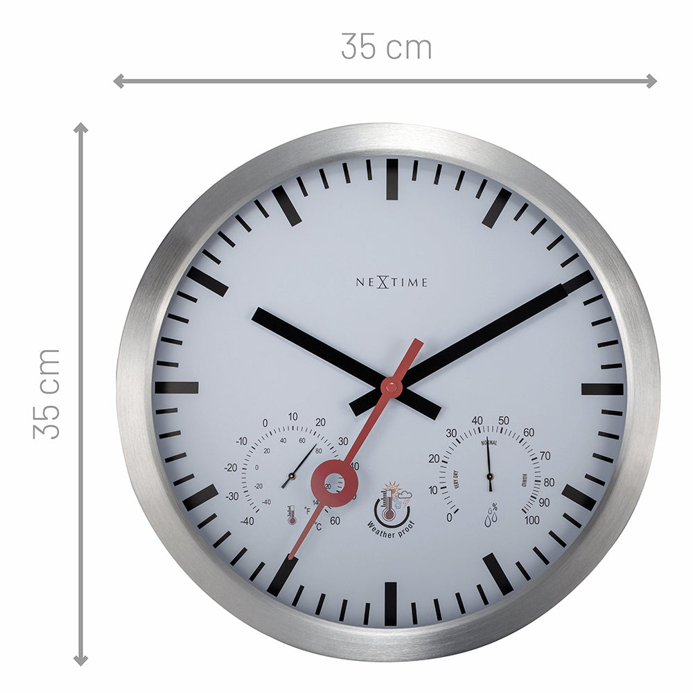 574307st-nextime-35cm-clematis-outdoor-wall-clock-white