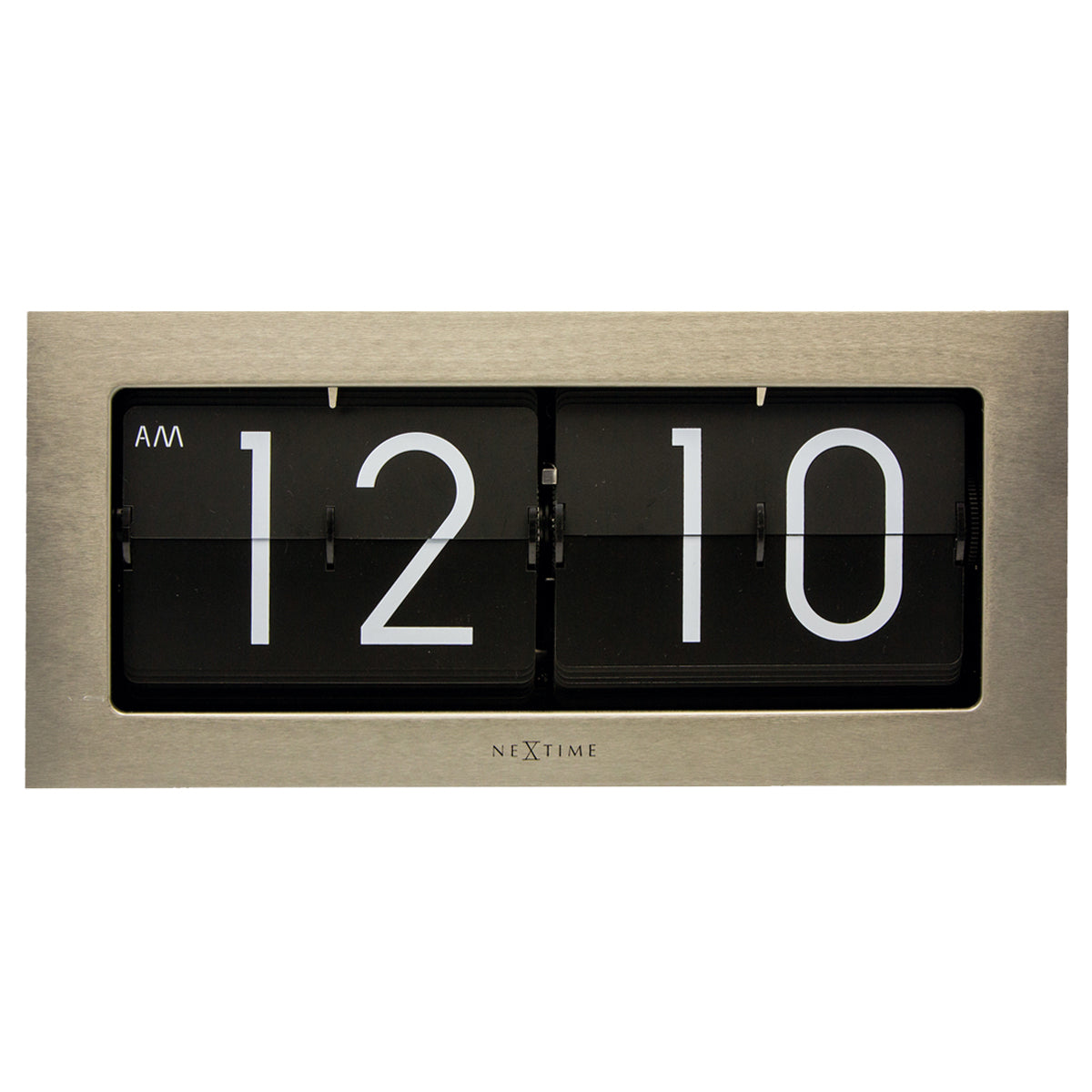 575198zi-nextime-36cm-big-flip-wall-hanging-clock-rectangle-home-decor-silver