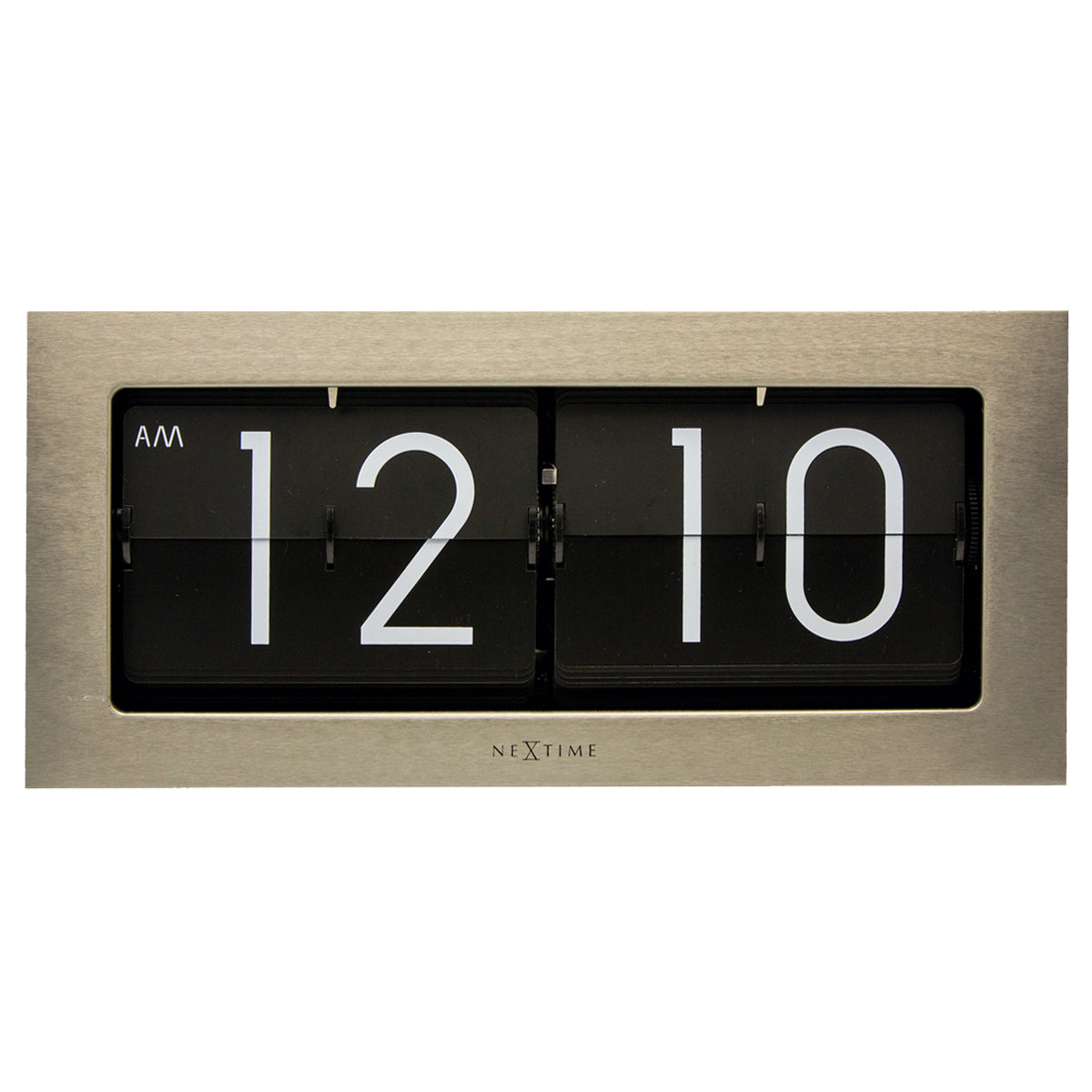 575198zi-nextime-36cm-big-flip-wall-hanging-clock-rectangle-home-decor-silver