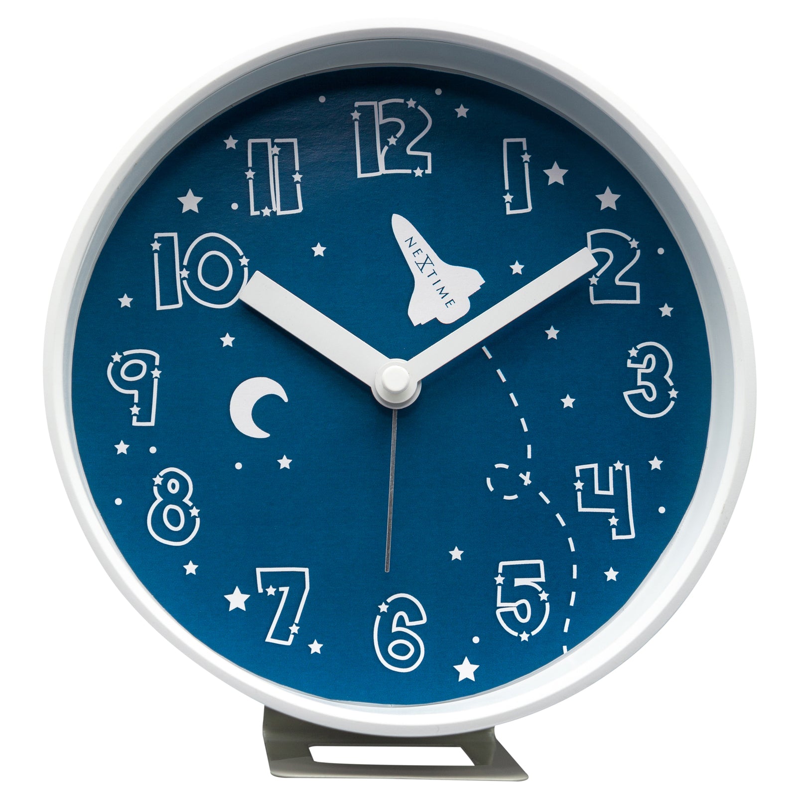 575235bl-nextime-rocket-12-5x13cm-plastic-alarm-clock-analogue-w-night-light-blue