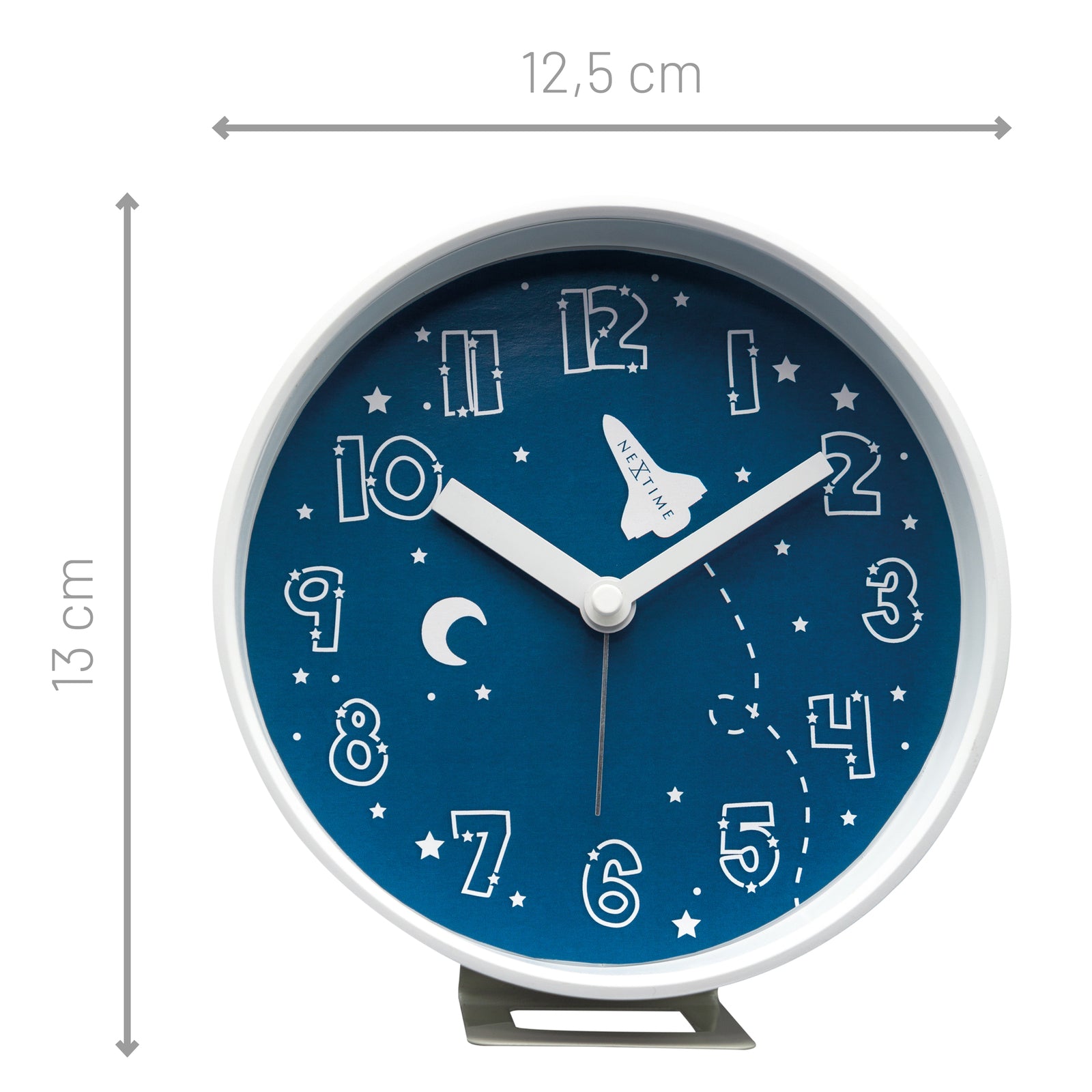 575235bl-nextime-rocket-12-5x13cm-plastic-alarm-clock-analogue-w-night-light-blue