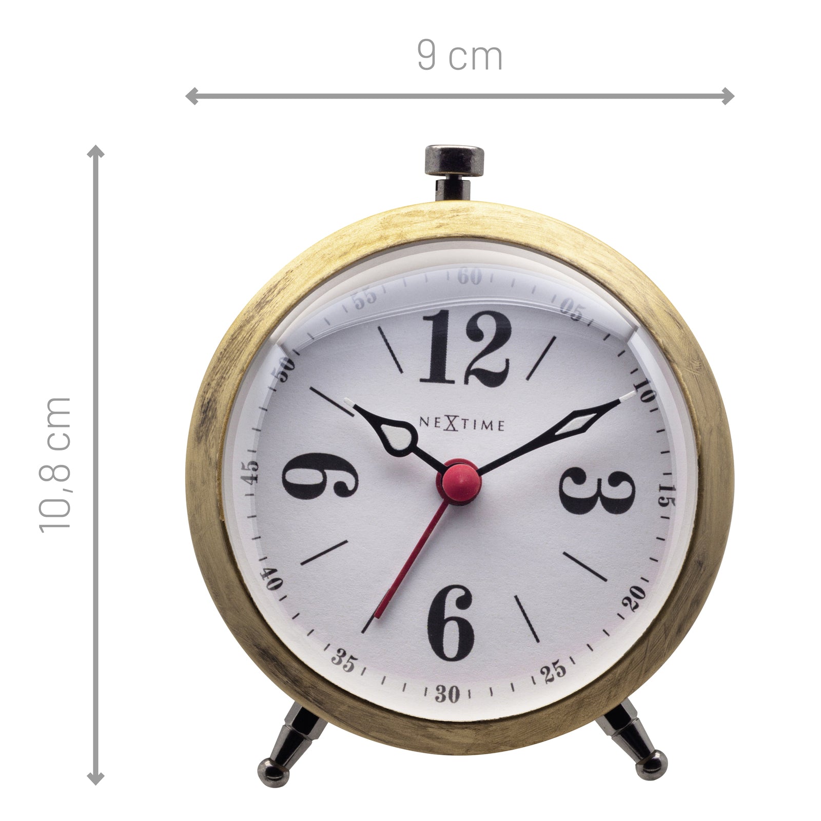 575237go-nextime-harvey-9x10-8cm-alarm-clock-w-luminous-hands-gold