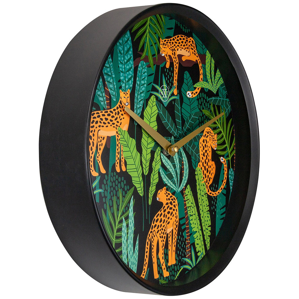 577355-nextime-30cm-urban-jungle-silent-analogue-round-wall-clock-leopard-print