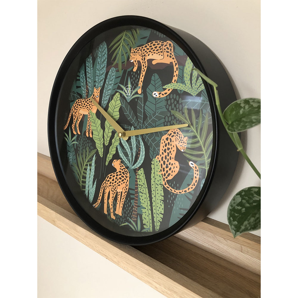 577355-nextime-30cm-urban-jungle-silent-analogue-round-wall-clock-leopard-print