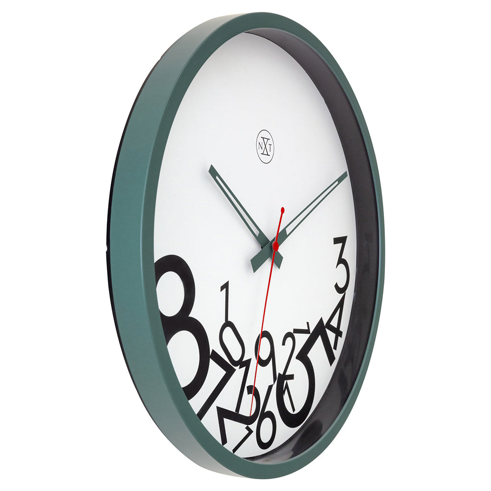 577364gn-nextime-30cm-dropped-numbers-silent-analogue-round-wall-clock