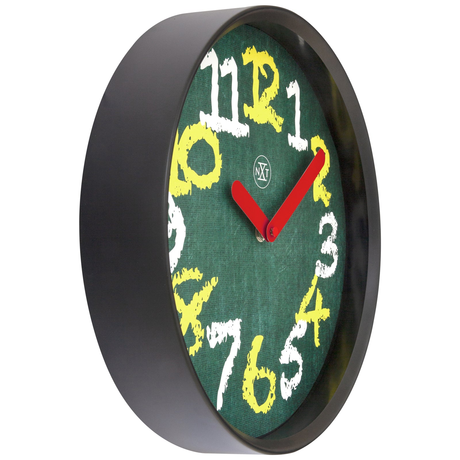 577365gn-nextime-chalkboard-plastic-analogue-30cm-wall-clock-green