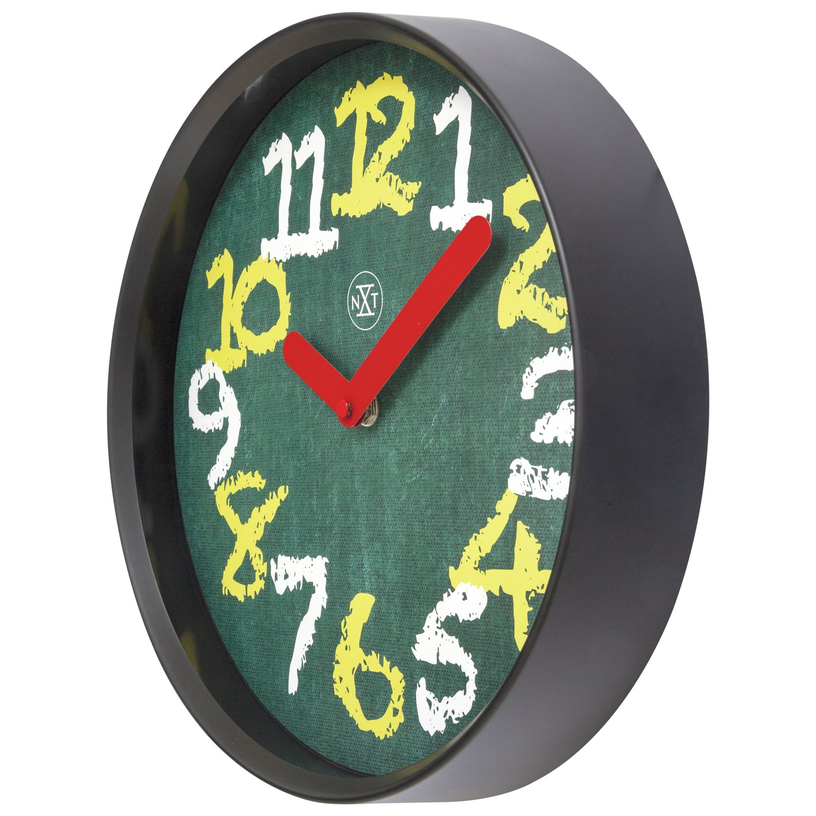 577365gn-nextime-chalkboard-plastic-analogue-30cm-wall-clock-green