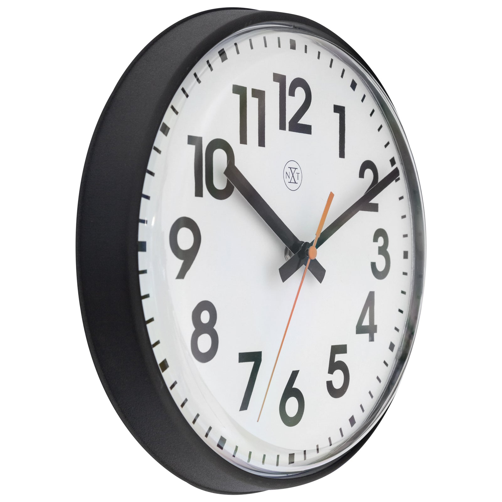 577367zw-nextime-peter-plastic-analogue-26cm-wall-clock-black