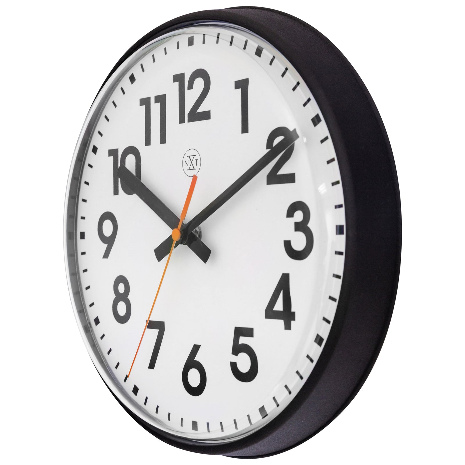 577367zw-nextime-peter-plastic-analogue-26cm-wall-clock-black