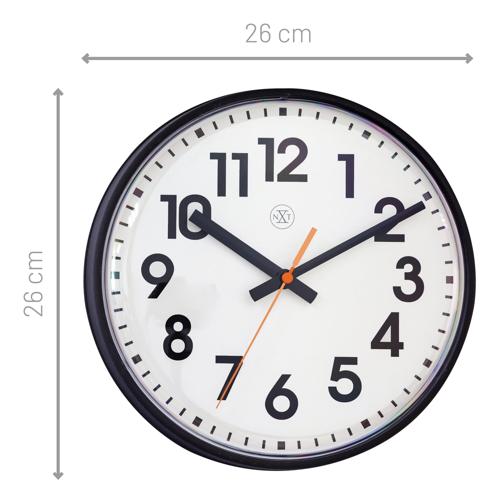 577367zw-nextime-peter-plastic-analogue-26cm-wall-clock-black