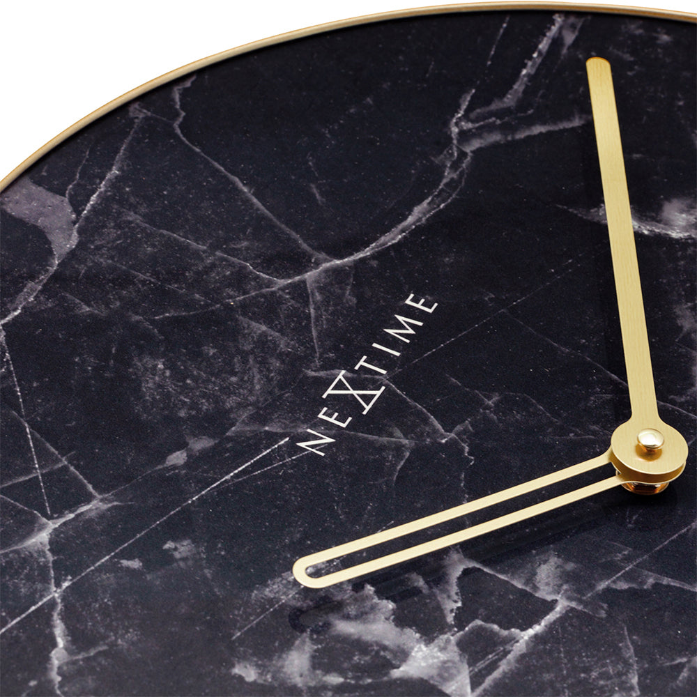 578189zw-nextime-40cm-marble-silent-analogue-round-wall-clock-black