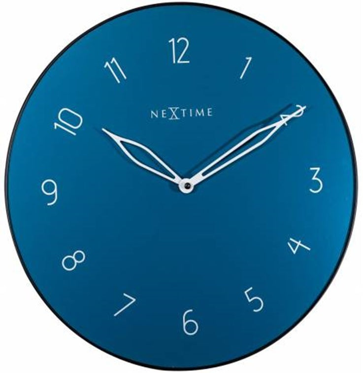 578193bl-nextime-40cm-carousel-silent-sweep-analogue-round-wall-clock-blue
