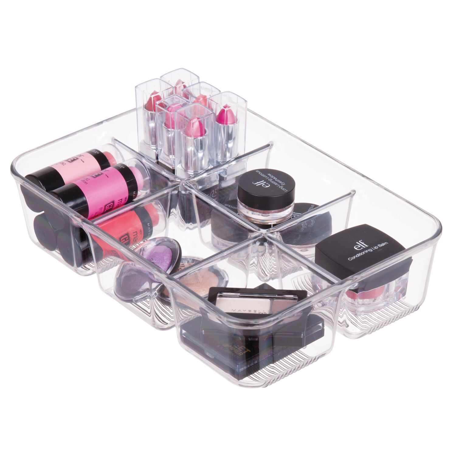 59930-idesign-linus-24x16-5cm-6-compartment-packet-storage-clear