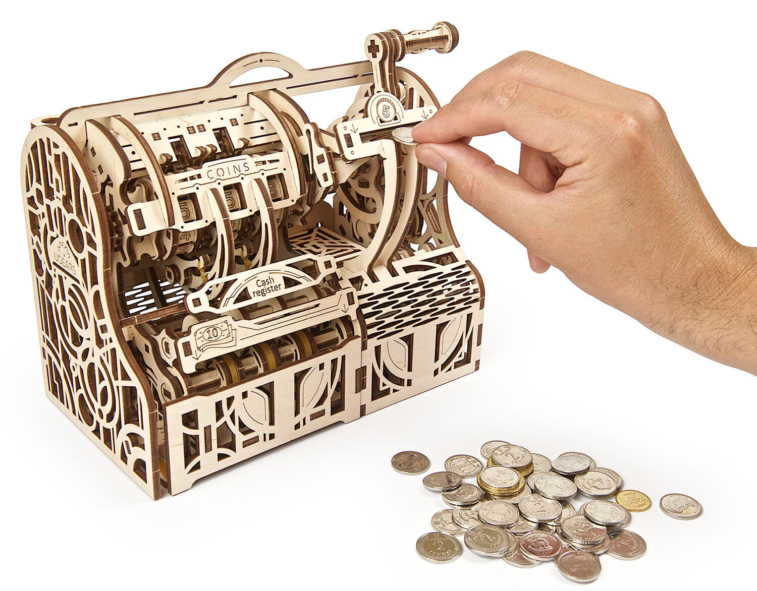 70136-ugears-cash-register-mechanical-diy-wooden-3d-puzzle-40pc