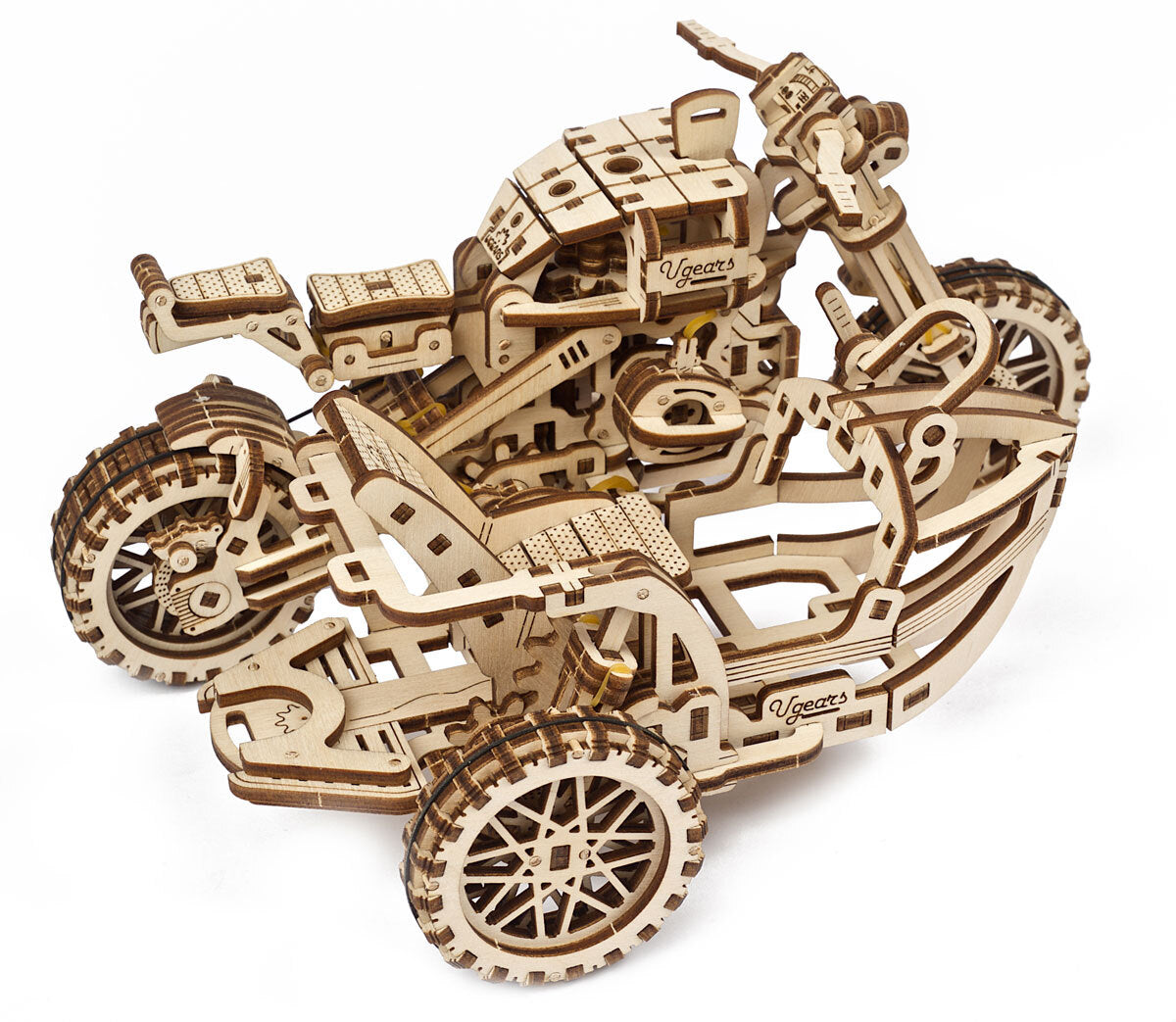 70137-ugears-scrambler-ugr-10-with-sidecar-wooden-3d-puzzle-380pc