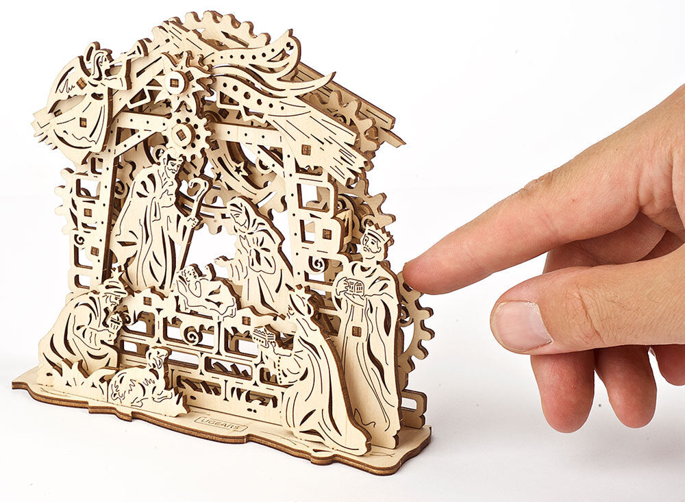 70141-ugears-nativity-scene-mechanical-diy-wooden-3d-puzzle-9pc