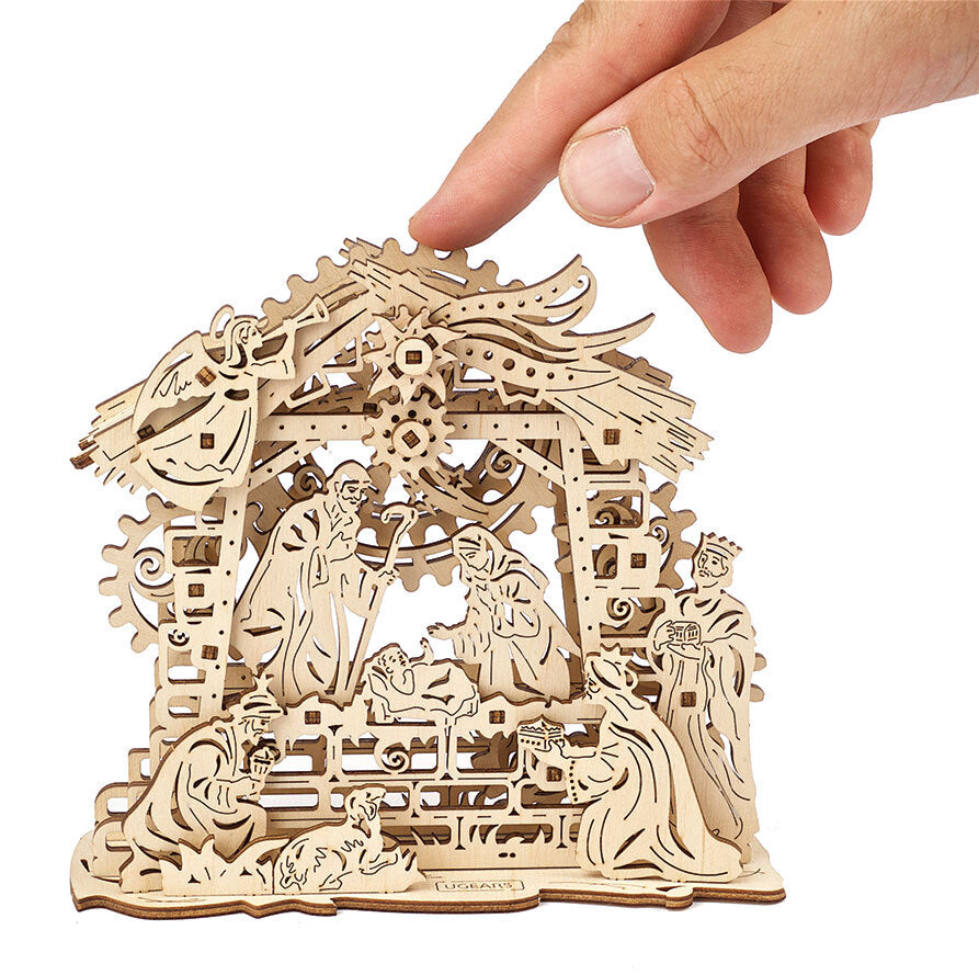 70141-ugears-nativity-scene-mechanical-diy-wooden-3d-puzzle-9pc