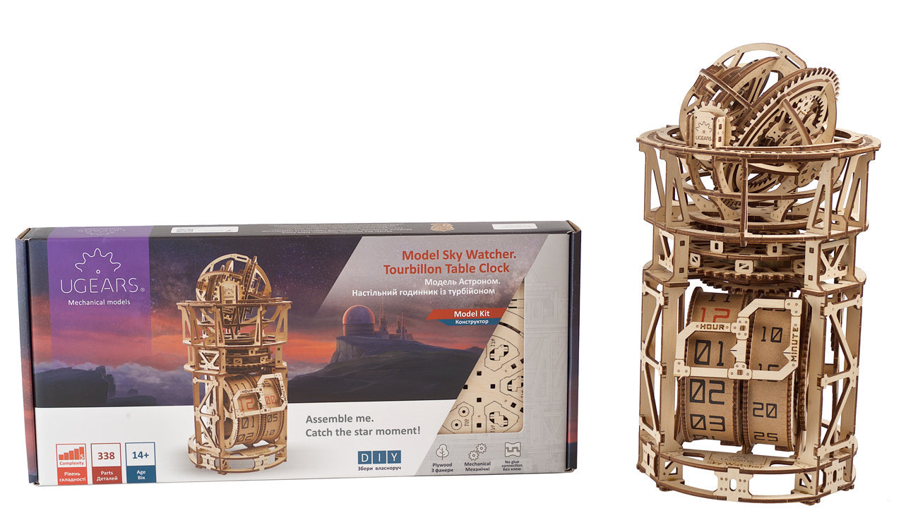 70162-ugears-sky-watcher-tourbillon-clock-wooden-3d-puzzle-338pc