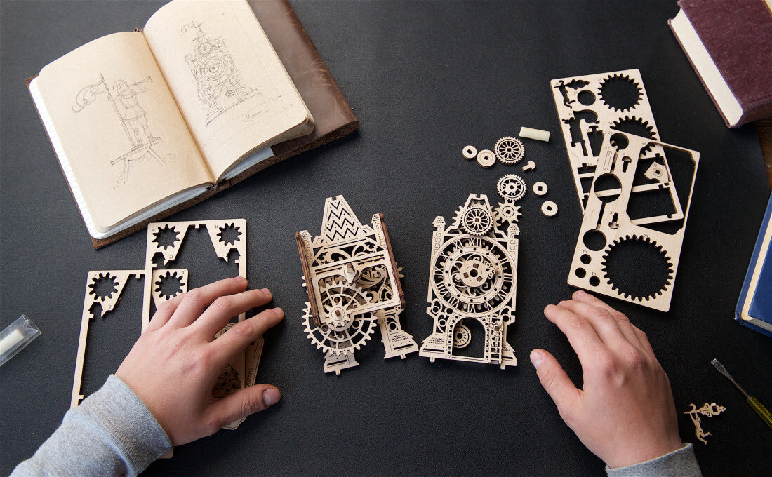 70169-ugears-old-clock-tower-mechanical-diy-wooden-3d-puzzle-44pc