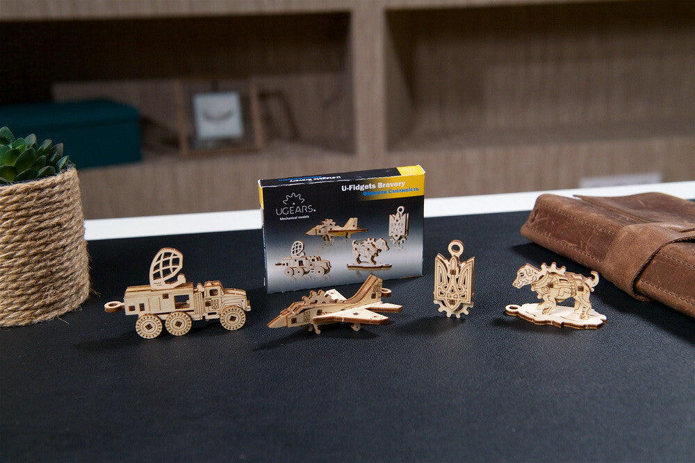 70197-u-fidgets-bravery-mechanical-diy-wooden-3d-puzzle-4pc
