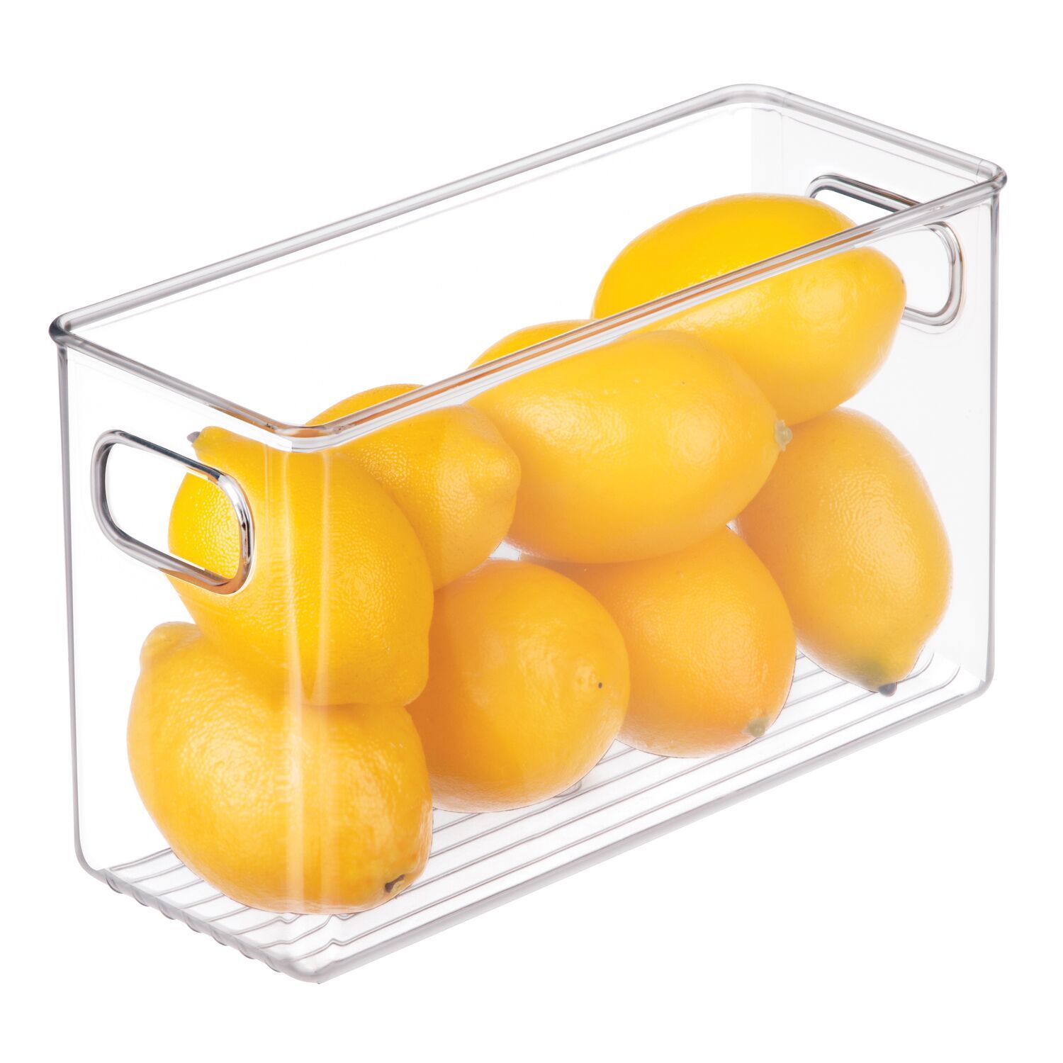 71630-idesign-25-5x15cm-fridge-pantry-storage-organiser-bin-w-handles-clear