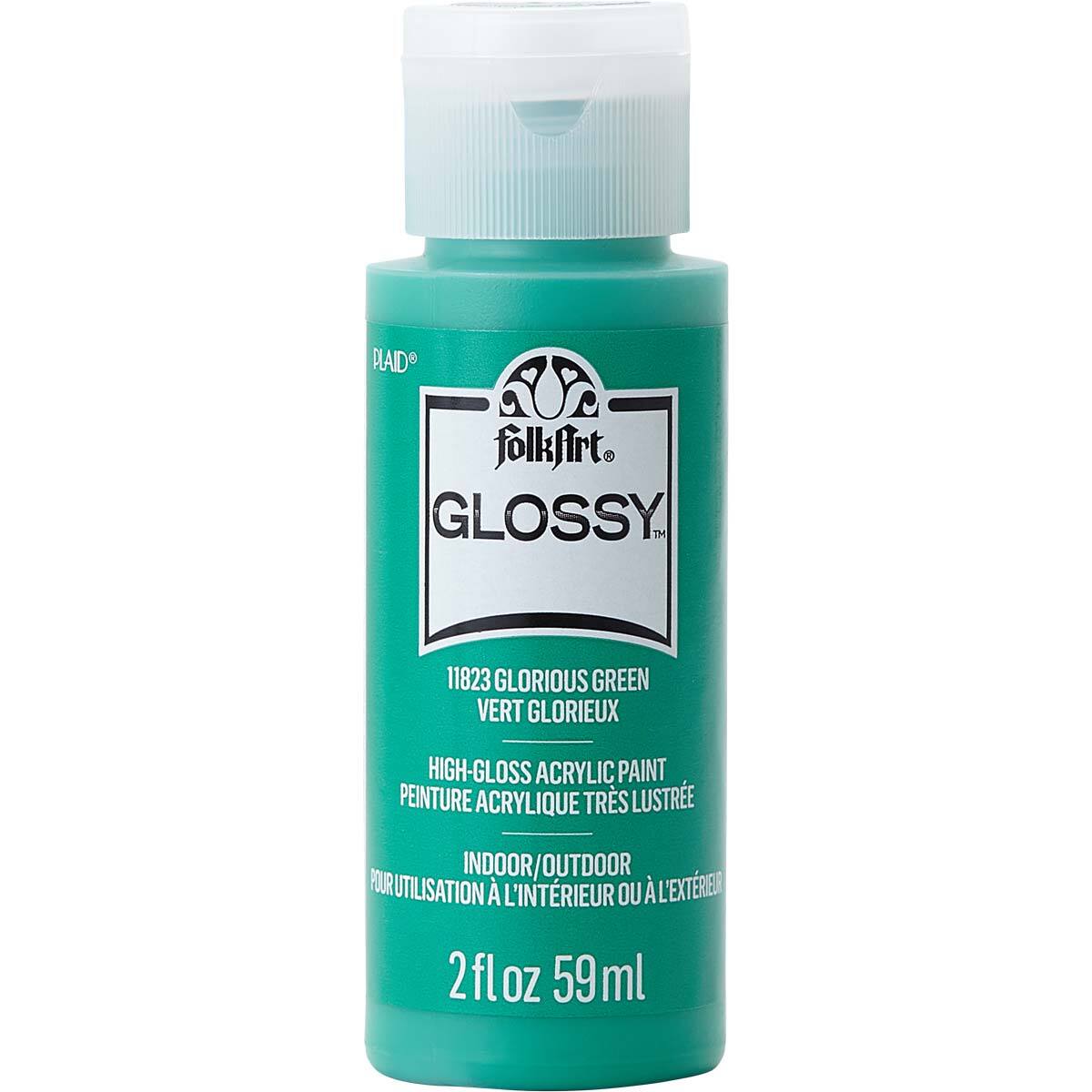 7611823-plaid-folkart-59ml-glossy-art-acrylic-paint-glorious-green