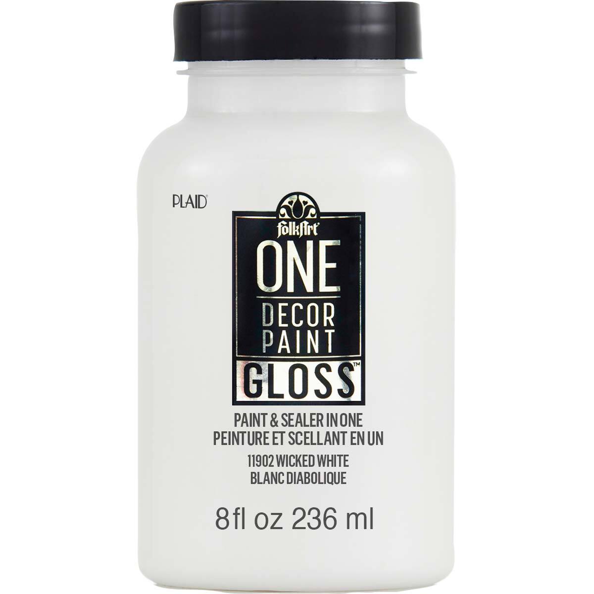 7611902-plaid-folkart-236ml-one-decor-paint-gloss-wicked-white