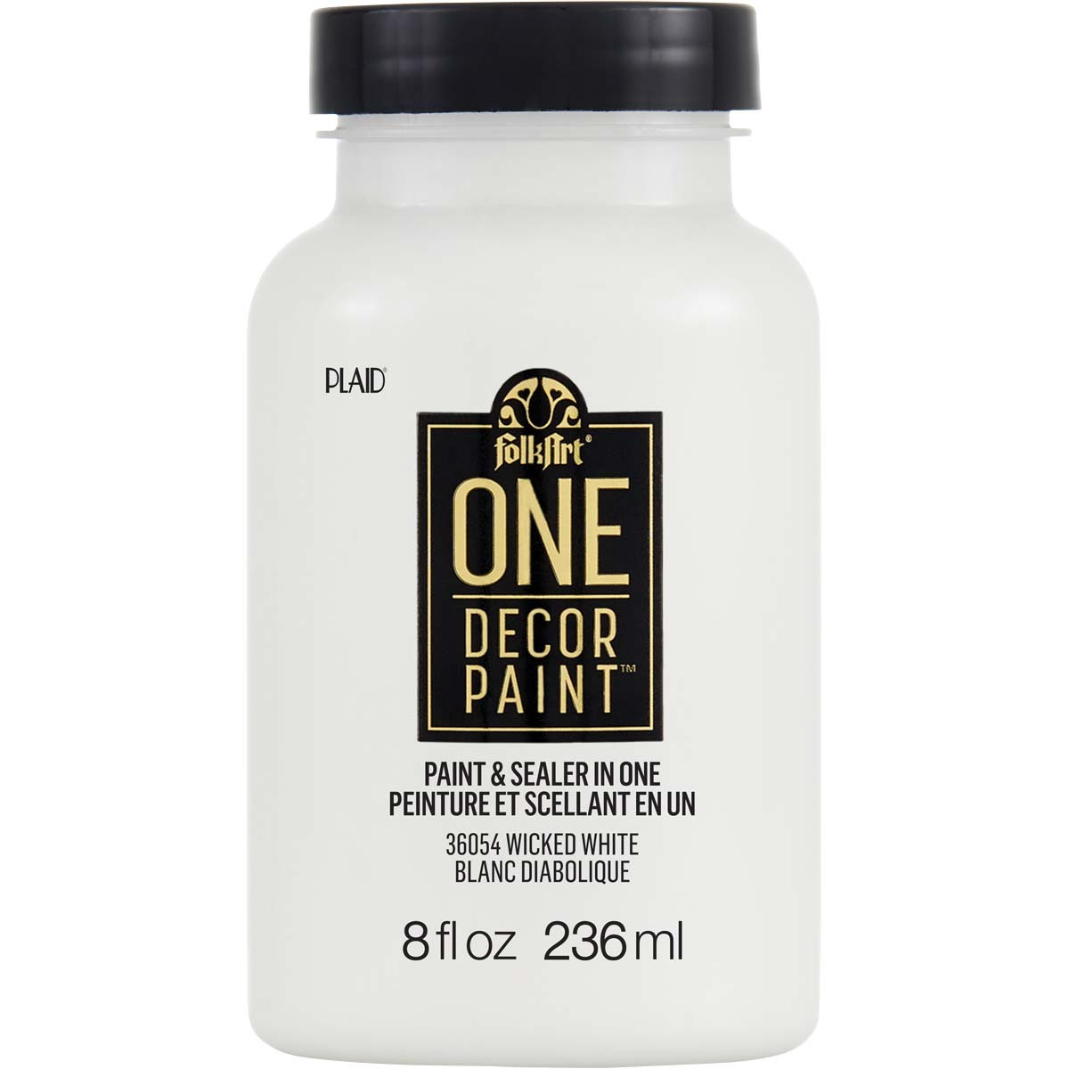 7636054-plaid-folkart-236ml-one-decor-paint-eggshell-finish-wicked-white