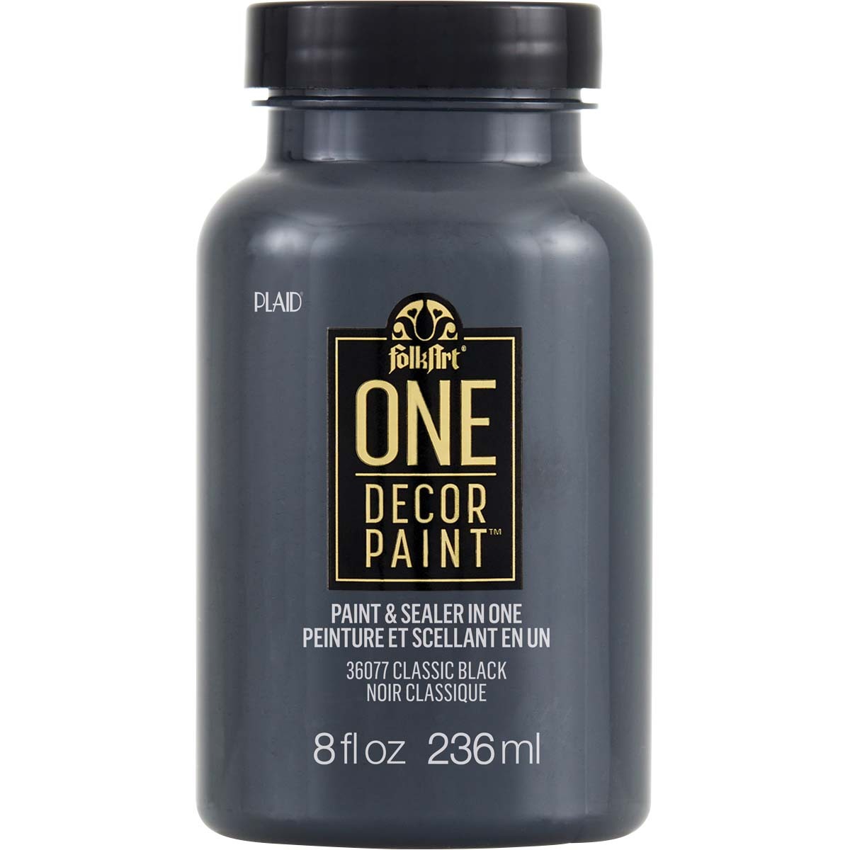 7636077-plaid-folkart-236ml-one-decor-paint-eggshell-finish-classic-black